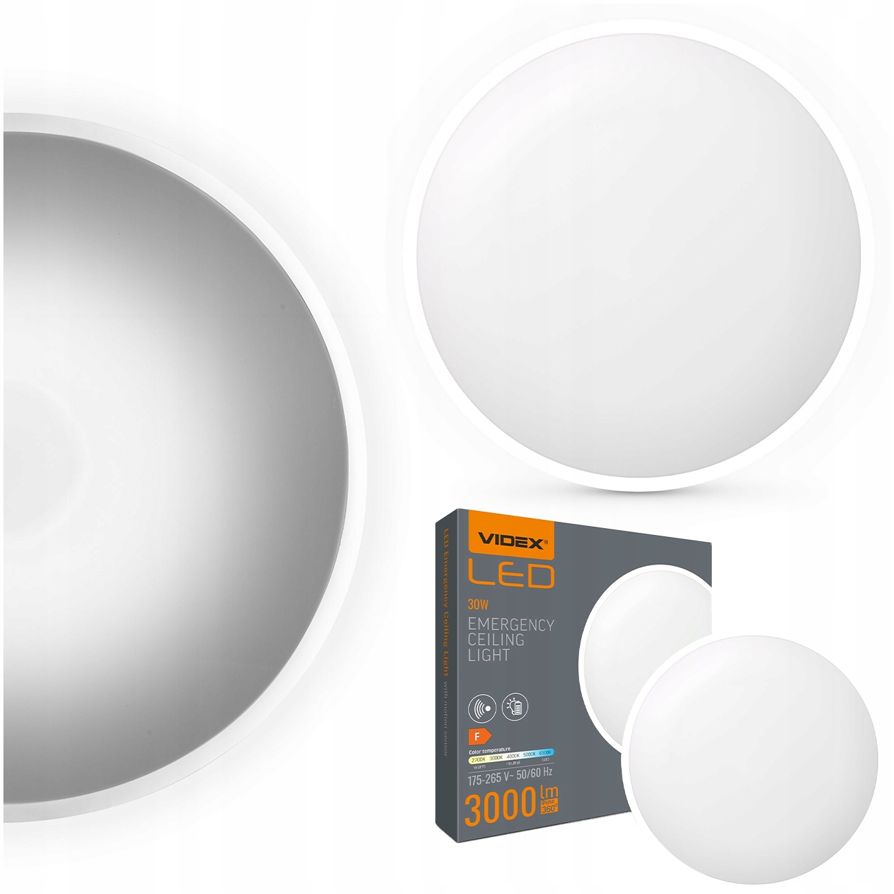 Stropní Svítidlo Led Nouzový Akumulátorový S Výkonem Do 3000 Lumenů, 3 Režimy Provozu 5 Barev