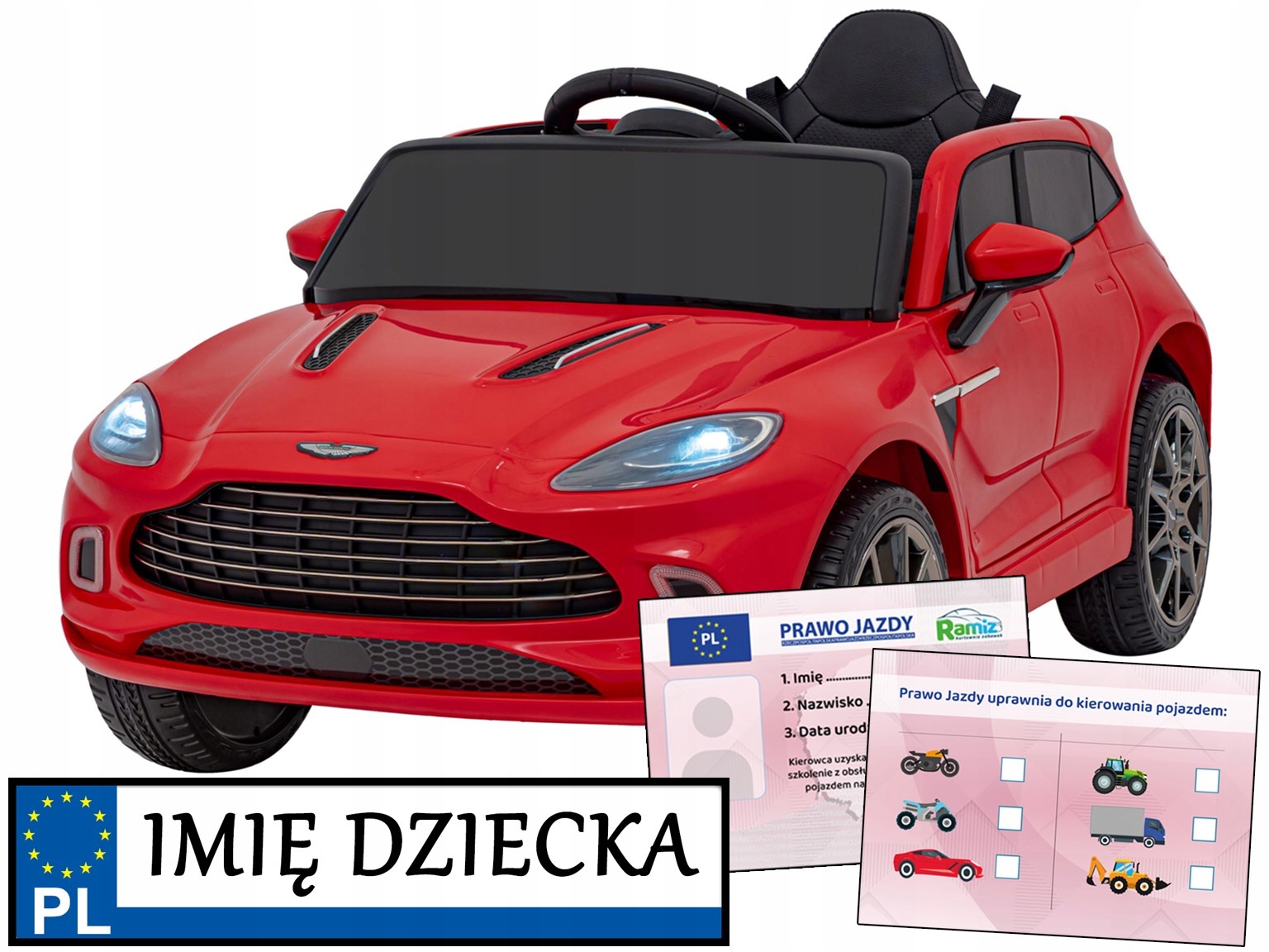 samochodzik elektryczny na akumulator Aston Martin Dbx 4 silniki 25W
