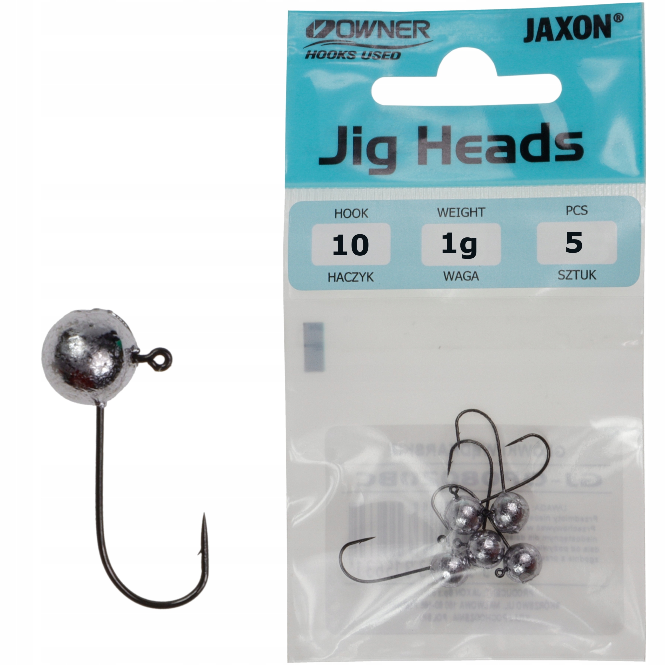 Główki jig 1g hak 10 Owner Micro Precision 5 sztuk na okonia klenia pstrąga