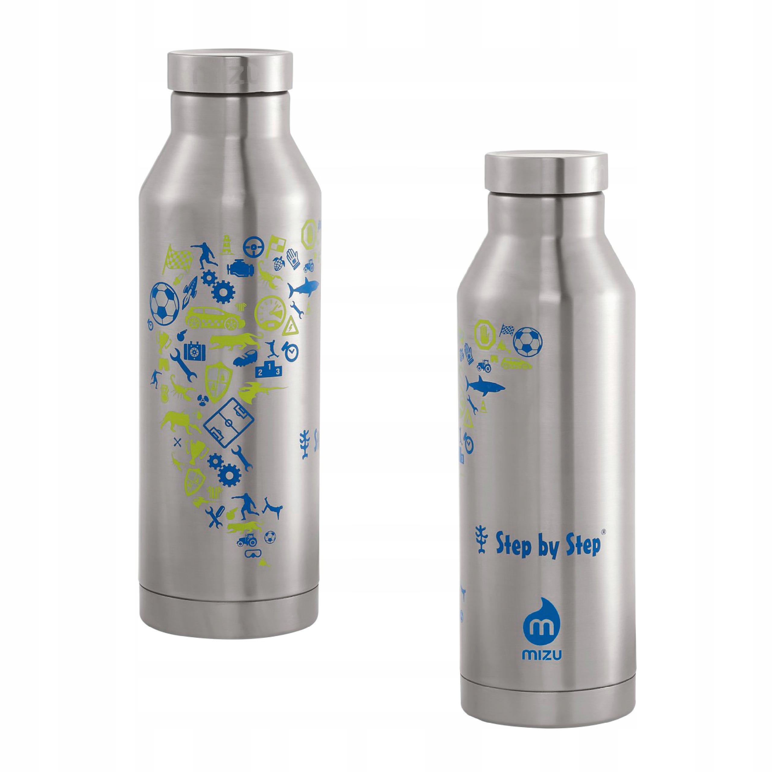 Step by Step Blue Yellow butelka stalowa izolowana 560 ml do szkoły bez Bpa