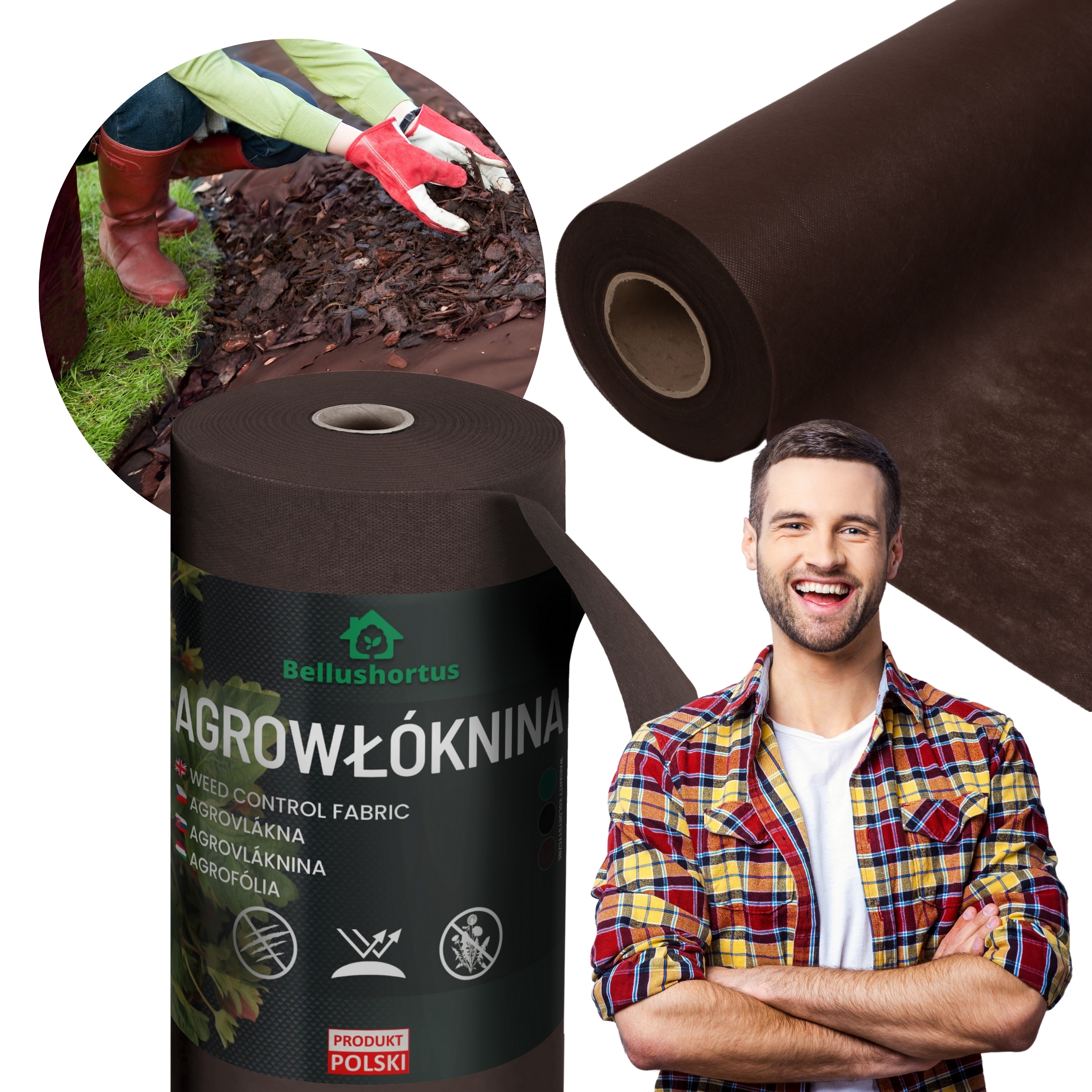 Agrowłóknina Brązowa 1,6m 100g Uv 50m Mata Na Chwasty Gruba Ściółkująca