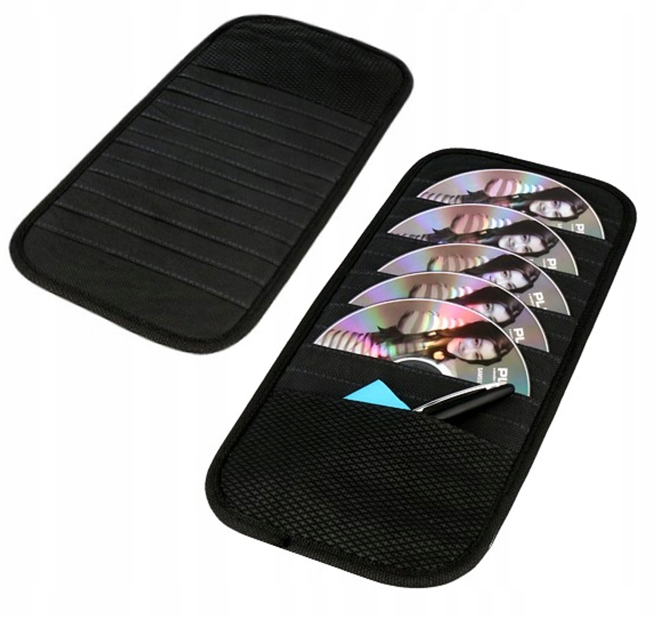 CZARNY ORGANIZER ETUI ALBUM 12 CD DO SAMOCHODU