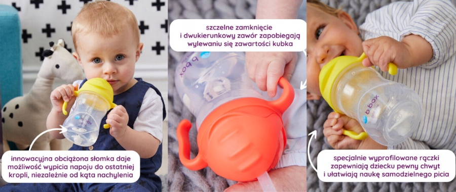 BIDON B.BOX GELATO ze słomką 240 ml pojnik BUTELKA dla dzieci J. NIEBIESKI Marka B.Box