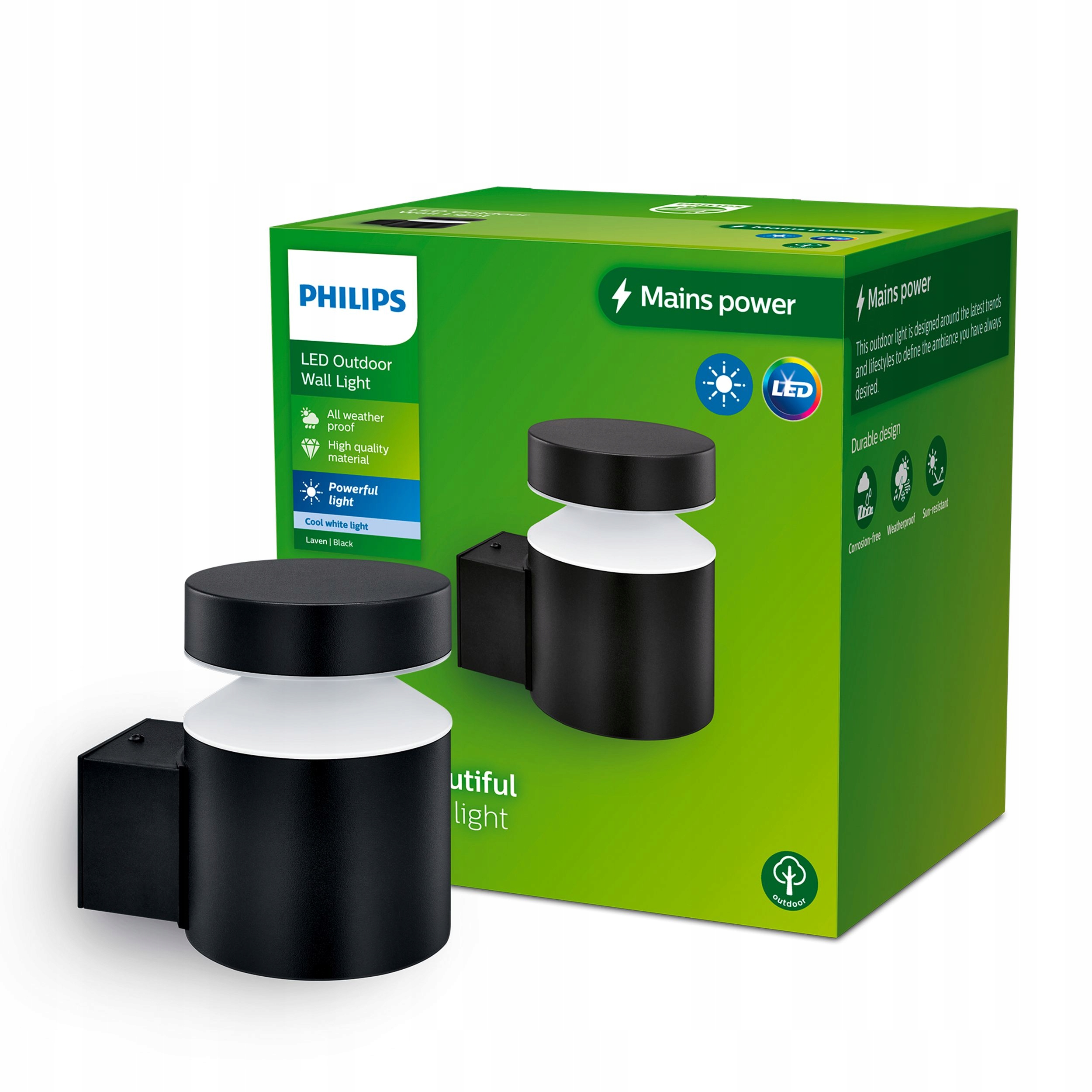 Zahradní Led lampa Fasádní nástěnné svítidlo Laven 6W 2700K IP44 Philips