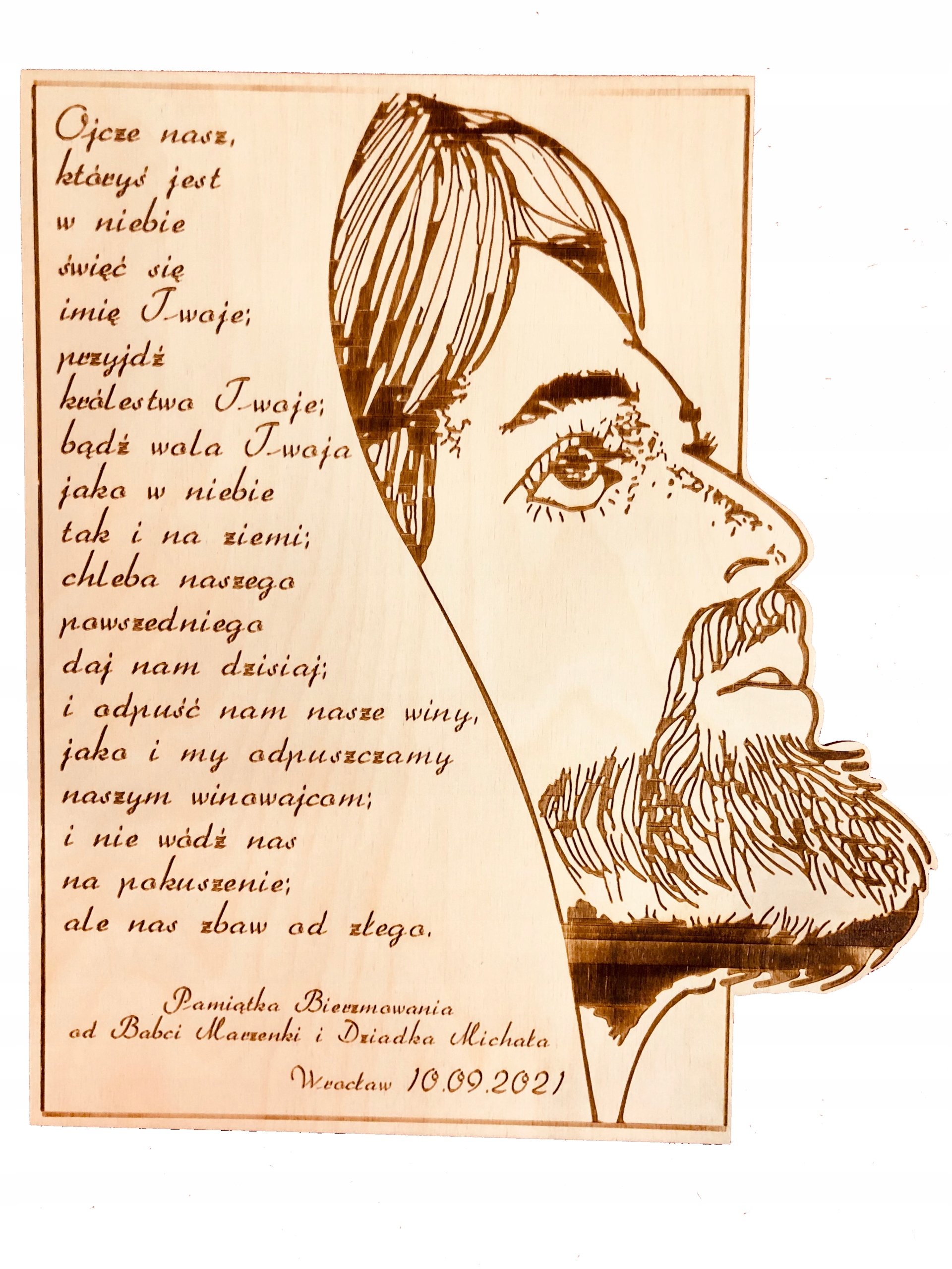 Obraz Ježíše gravírovaný do dřeva