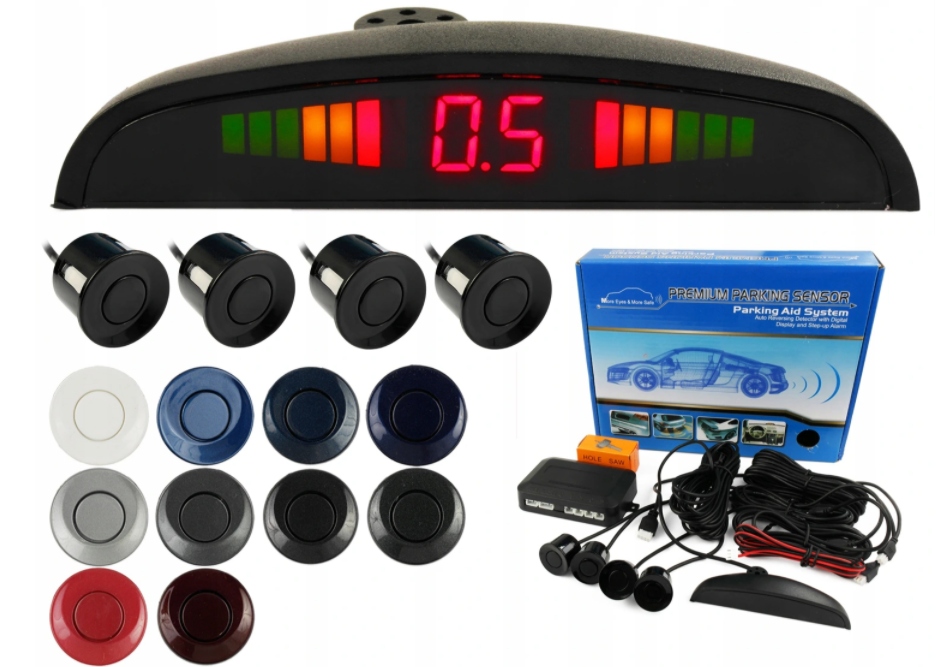 

4 Czujniki Parkowania Cofania Led LCD Różne