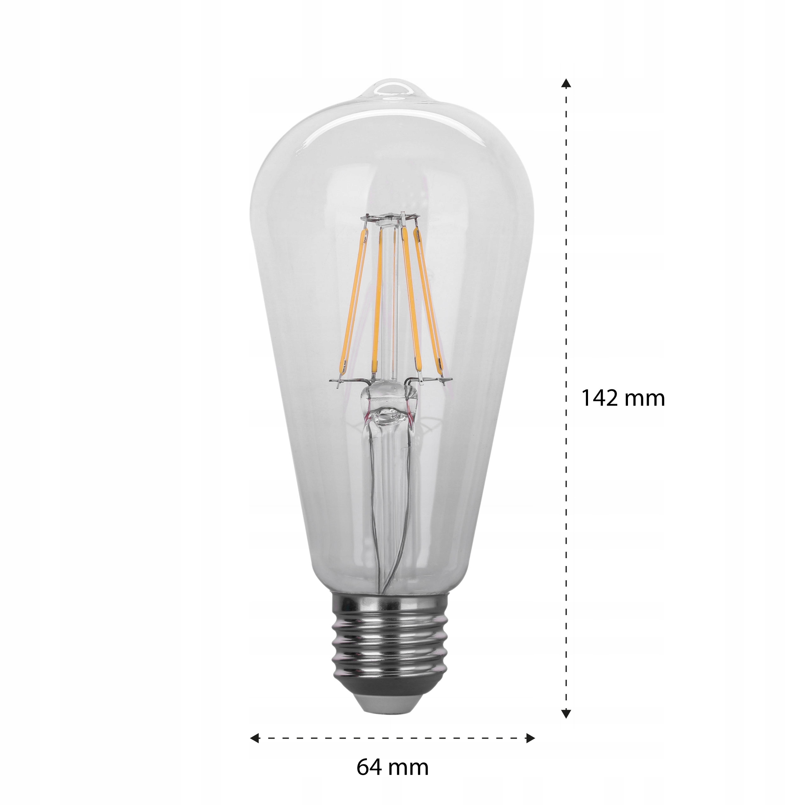 Żarówka LED E27 FILAMENT EDISON RETRO OZDOBNA 6W Marka Masterled