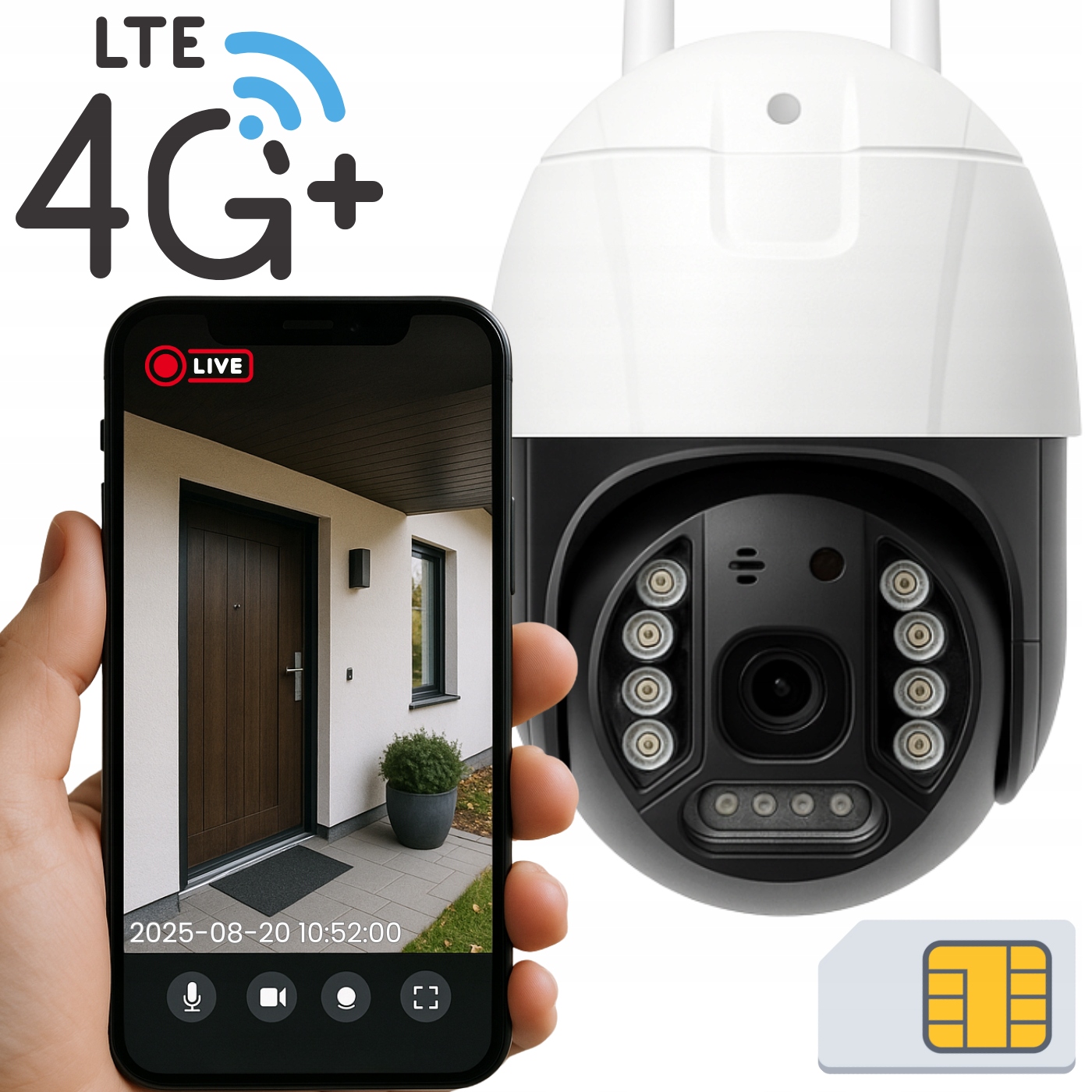 Kamera IP wewnętrzna, zewnętrzna Spreest C15X-4G V380 PRO GSM