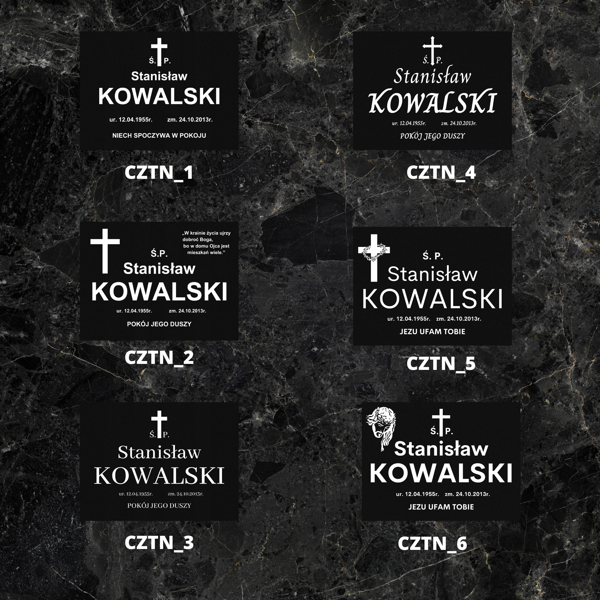 TABLICA NAGROBNA NAGROBKOWA ALUMINIUM wzór 40X30CM CZARNY MAT DUŻA 1-4 zm Stan opakowania oryginalne