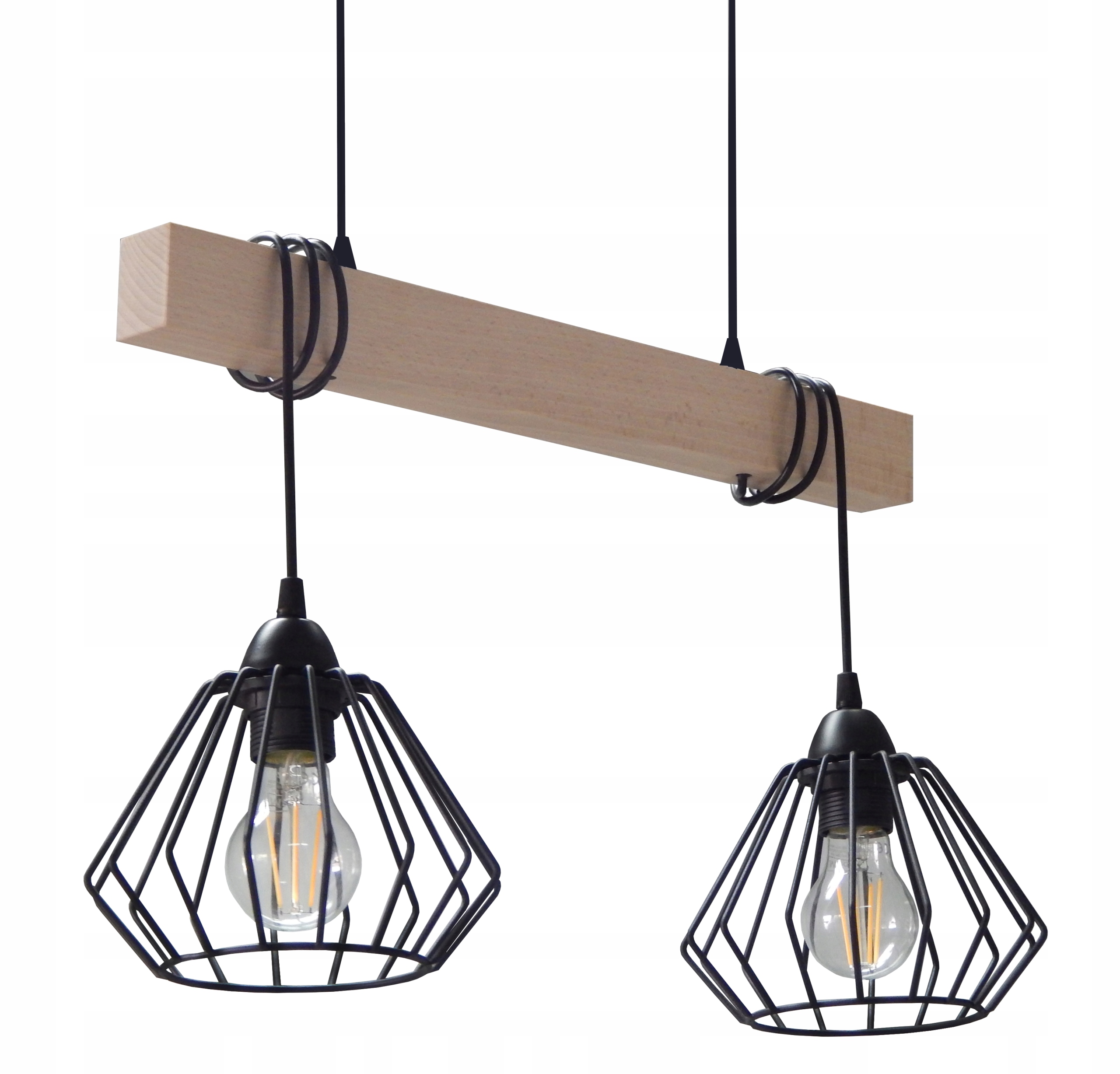 

Lampa Wisząca/sufitowa Led Loft Drewno Druciak 022