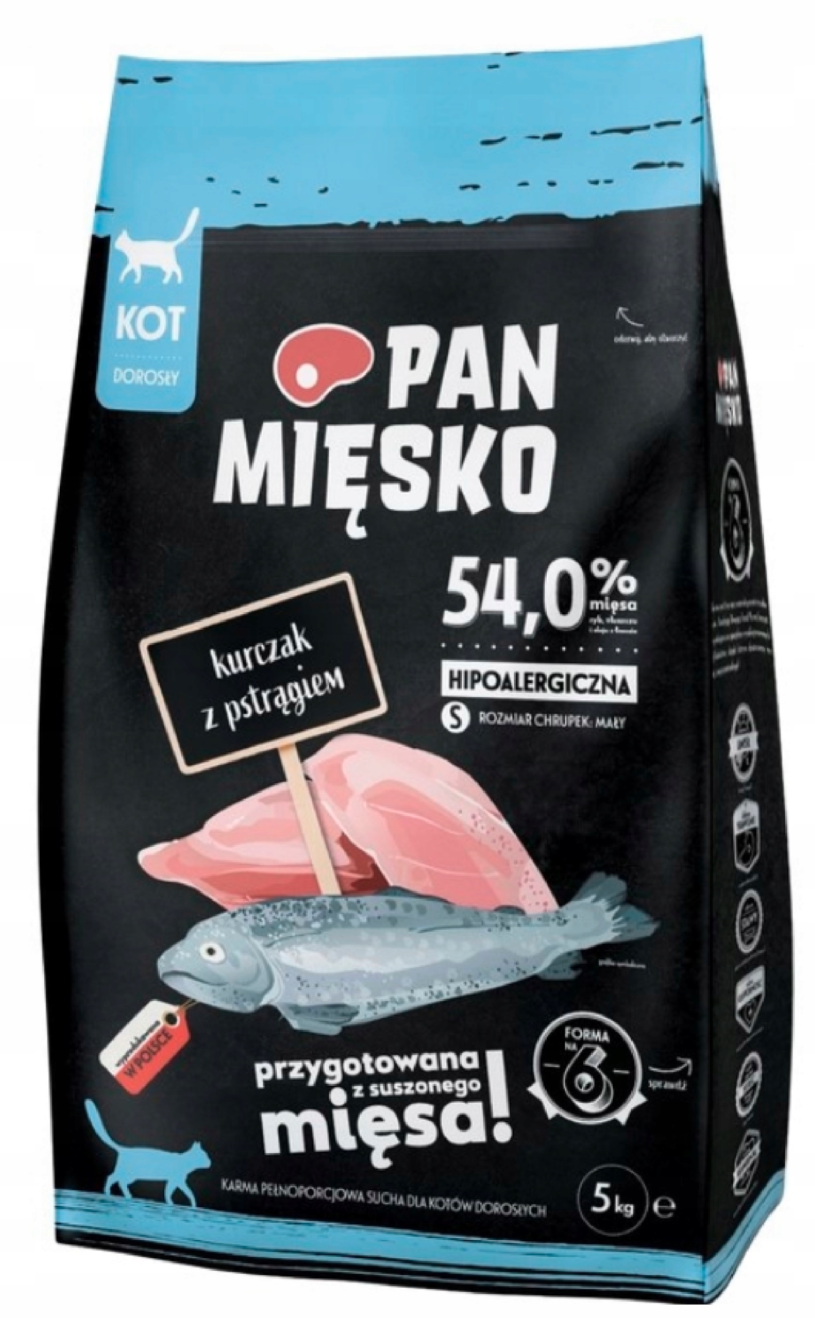 Sucha karma dla kota Pan Mięsko Kurczak z Pstrągiem Hipoalergiczna 5 kg S