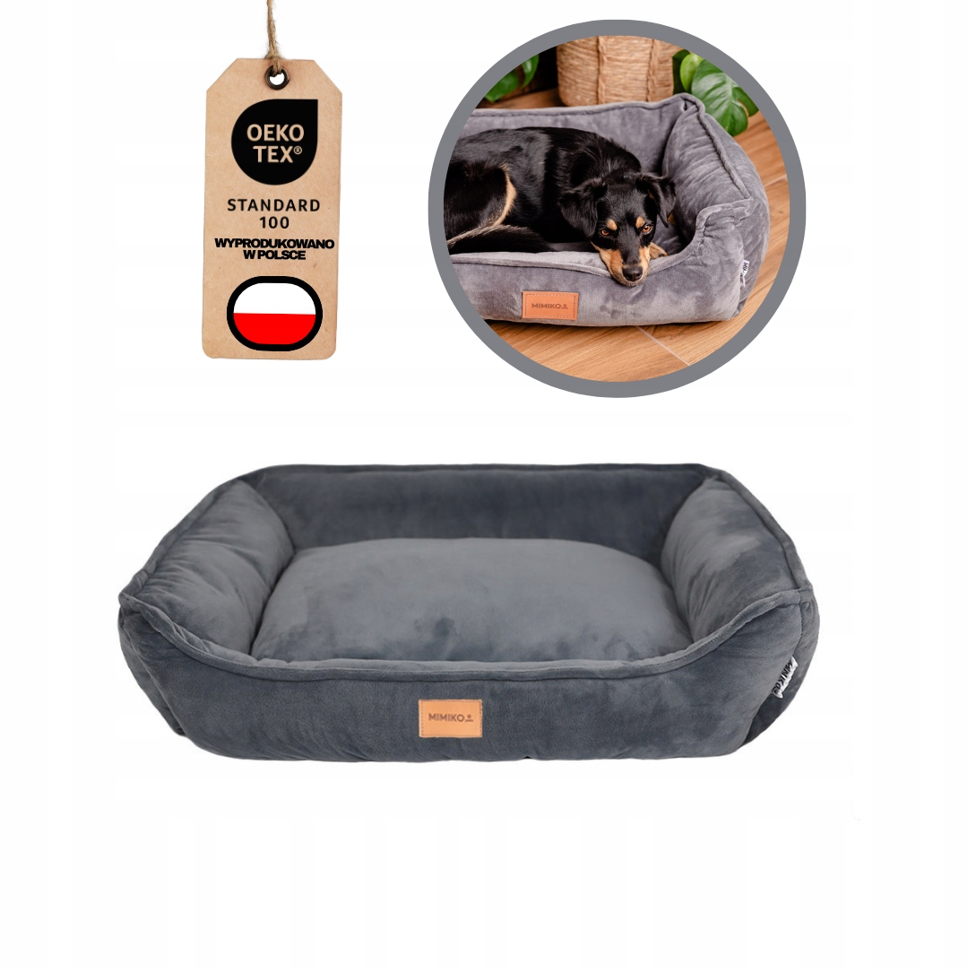 Levně Pelíšek Tmavě šedé Vel 70 x 60 cm pro psa Mimiko.
