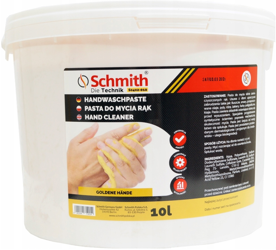 

Schmith Ścierniwo Pasta Do Mycia Rąk Bhp 10L De