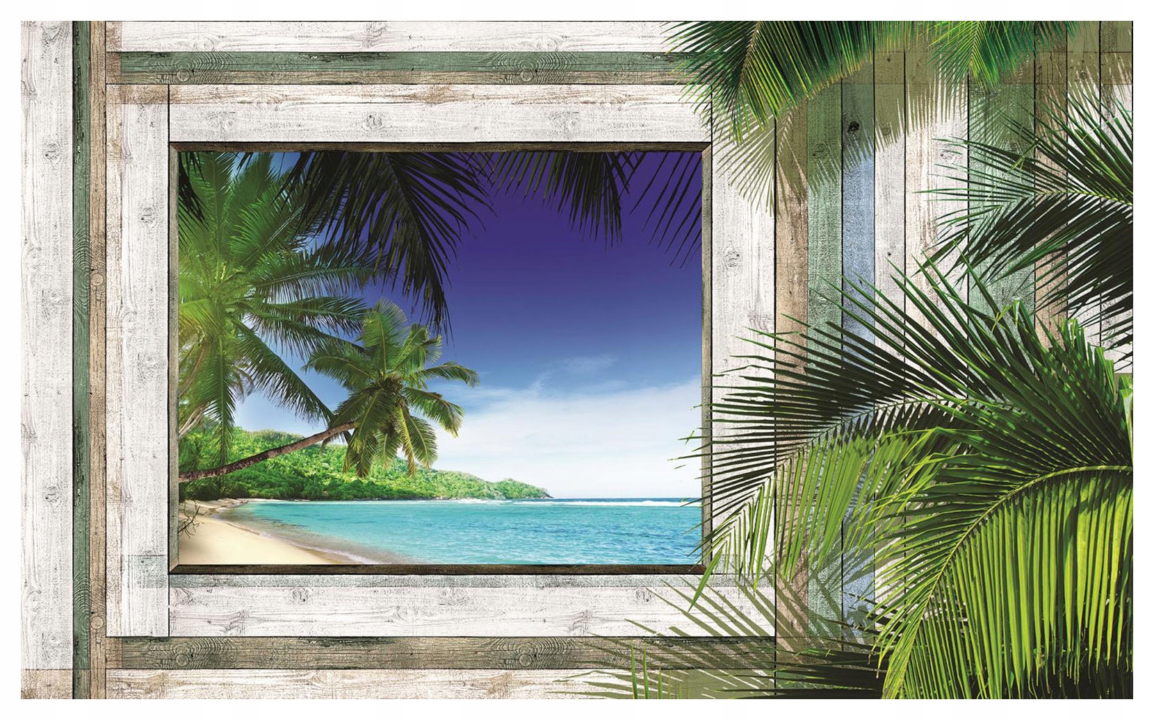 Tapeta Pláž Tropický ráj relaxace 254x184 léto palmy moře design lepidlo