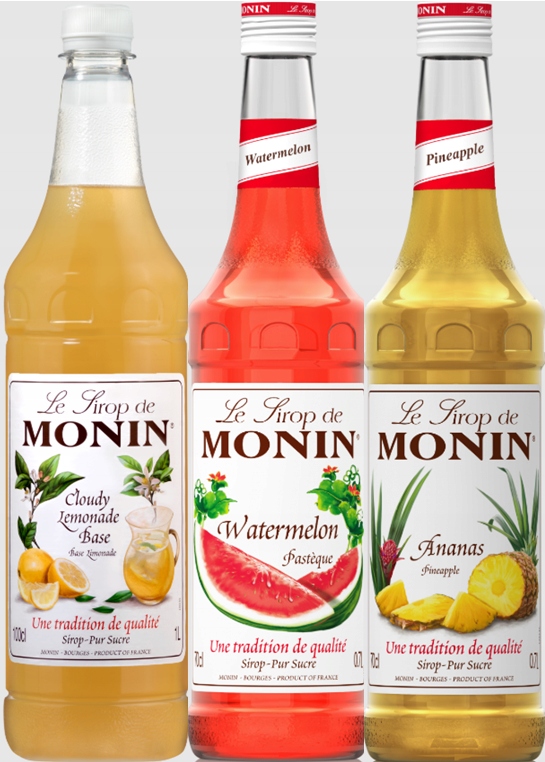 Zestaw letni do lemoniad i drinków Monin Cloudy, Arbuz, Ananas