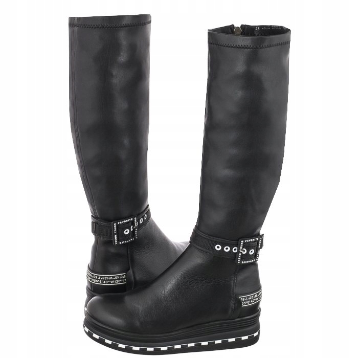 

Buty Damskie Kozaki Skórzane Maciejka Czarne 05293