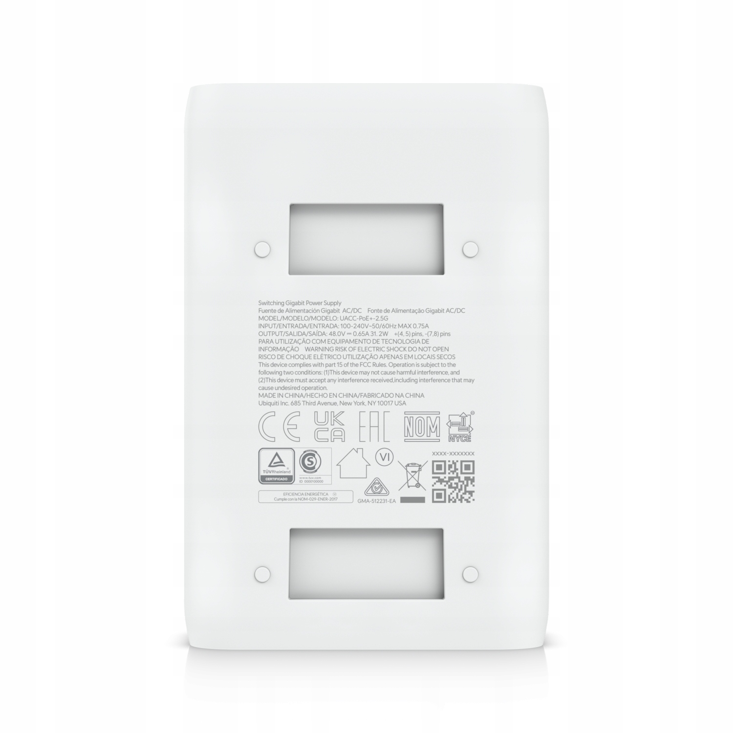 Ubiquiti UACC-PoE+-2.5G 30W of PoE+ adapter for UniFi PoE+ devices, reduce dependency on PoE switch power, and provide a Multi-Gigabit LAN connection — 8
