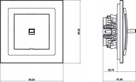 Włącznik amerykański grafit mat DECO 28DWPUS-1 Kod producenta 28DWPUS-1