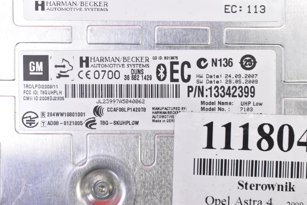 control unit module BLUETOOTH 13342399 OPEL ASTRA 4 IV J 09-12