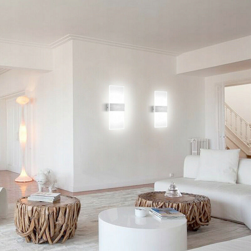 Nowoczesna akrylowa lampa ścienna LED 12W 6000K x2 Styl industrialny