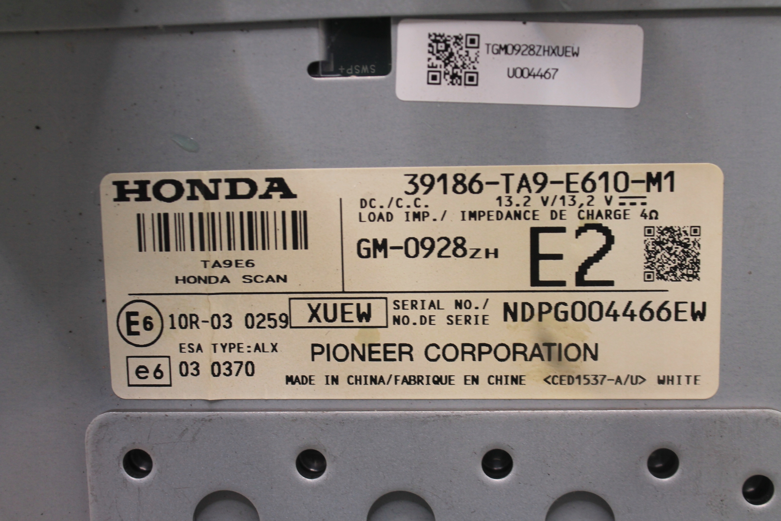 module amplifier AUDIO 39186TA9E610M1 HONDA CIVIC IX 11-16