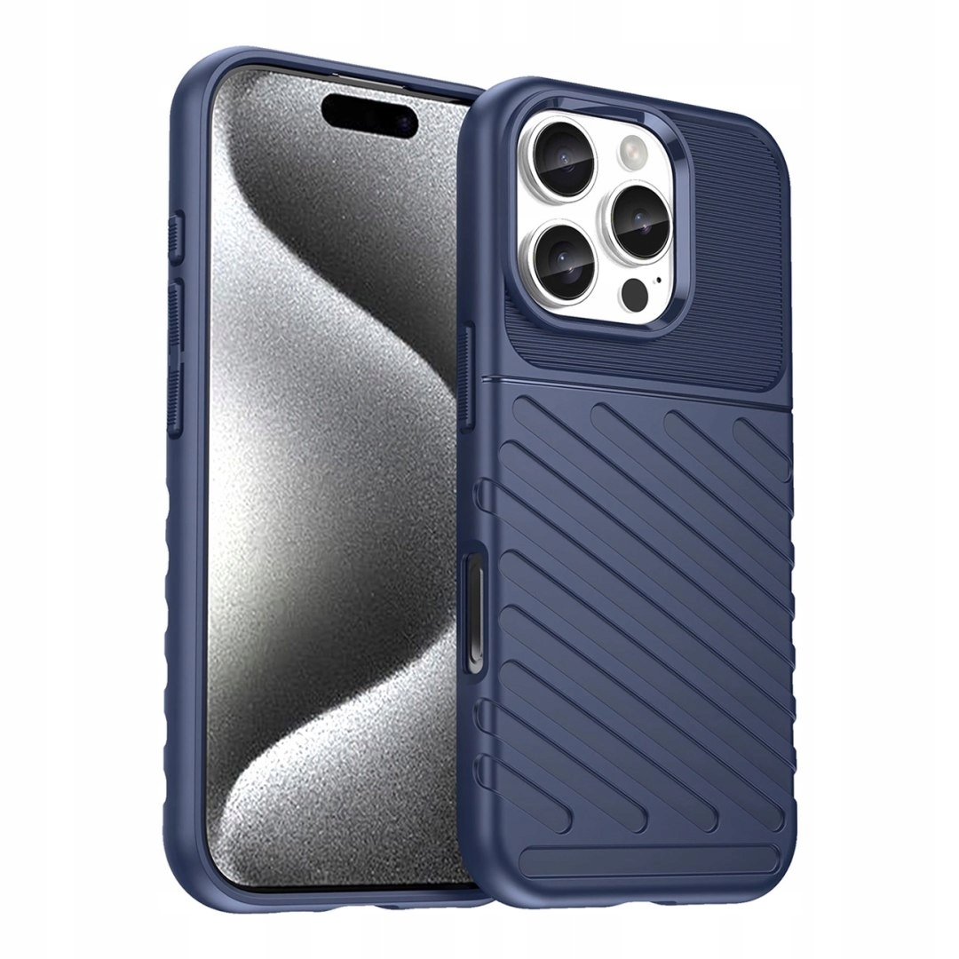 Etui Thunder Case na iPhone 16e silikonowy pancerny pokrowiec niebieskie