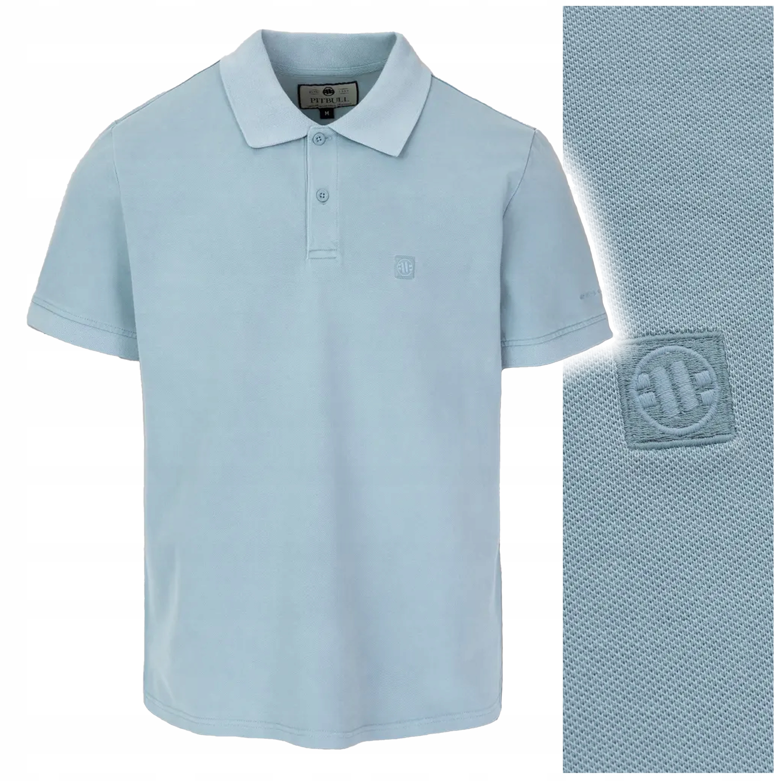 Polokošile Pit Bull Denim Washed Pique „small Logo“ vel. L modré