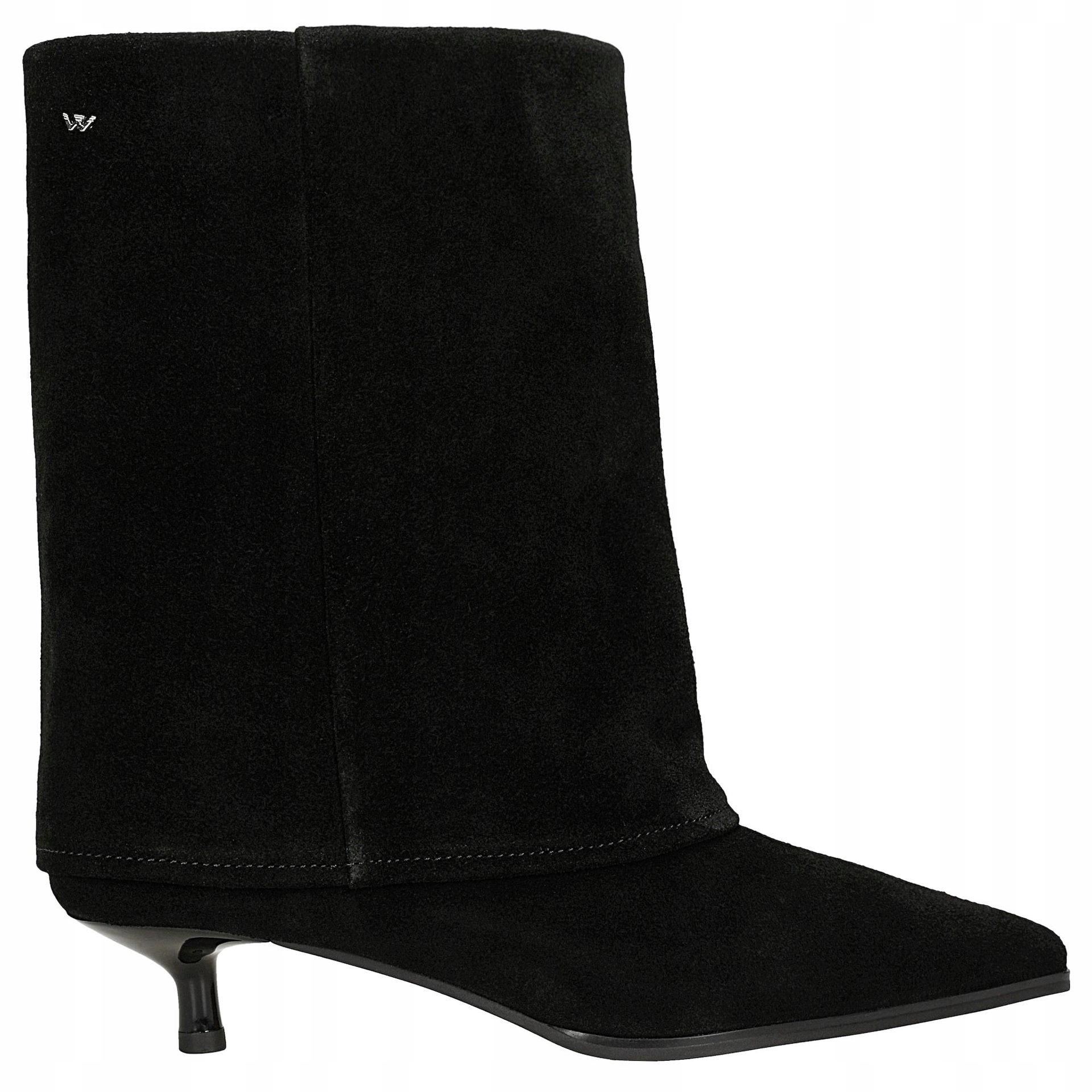 Černé dámské kotníkové boty z velurové štípenky, velikost vel.