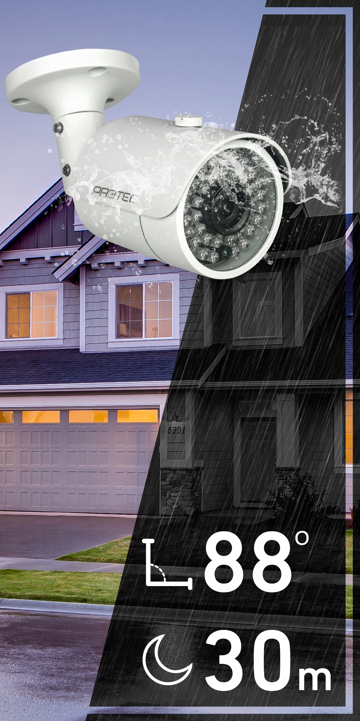 MONITORING ZESTAW 6 KAMER ZEWNĘTRZNE IR KOMPLET Waga produktu 6 kg