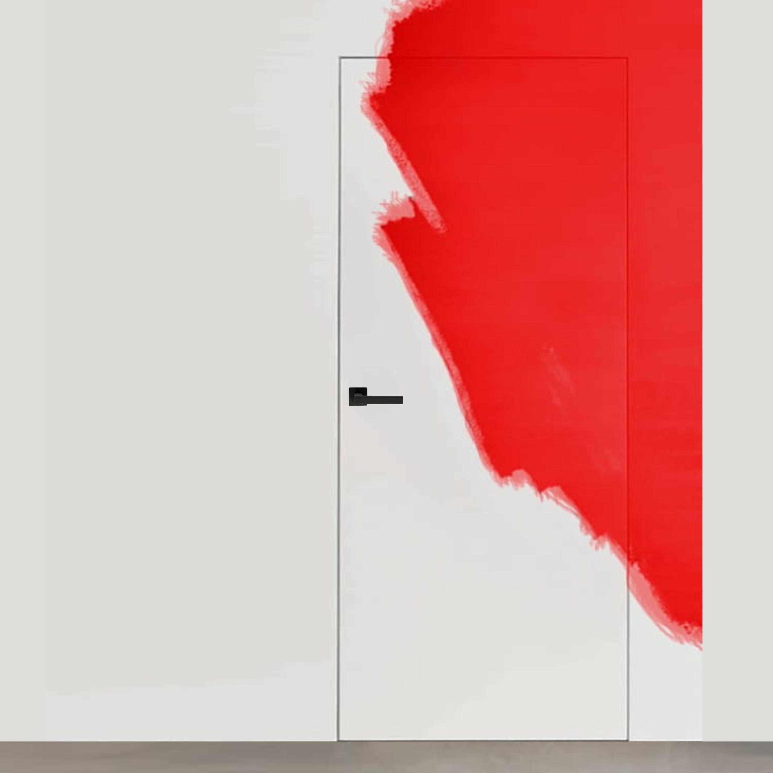 Skryté dveře Hliníková zárubeň bílá 60 levá otevíratelná dovnitř