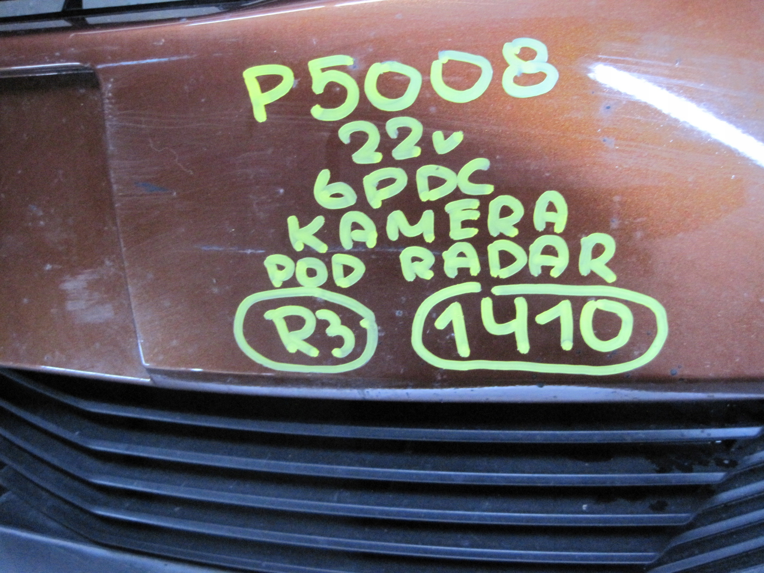 bumper front PEUGEOT 5008 II 22R 6 PDC KAMERA below RADAR front