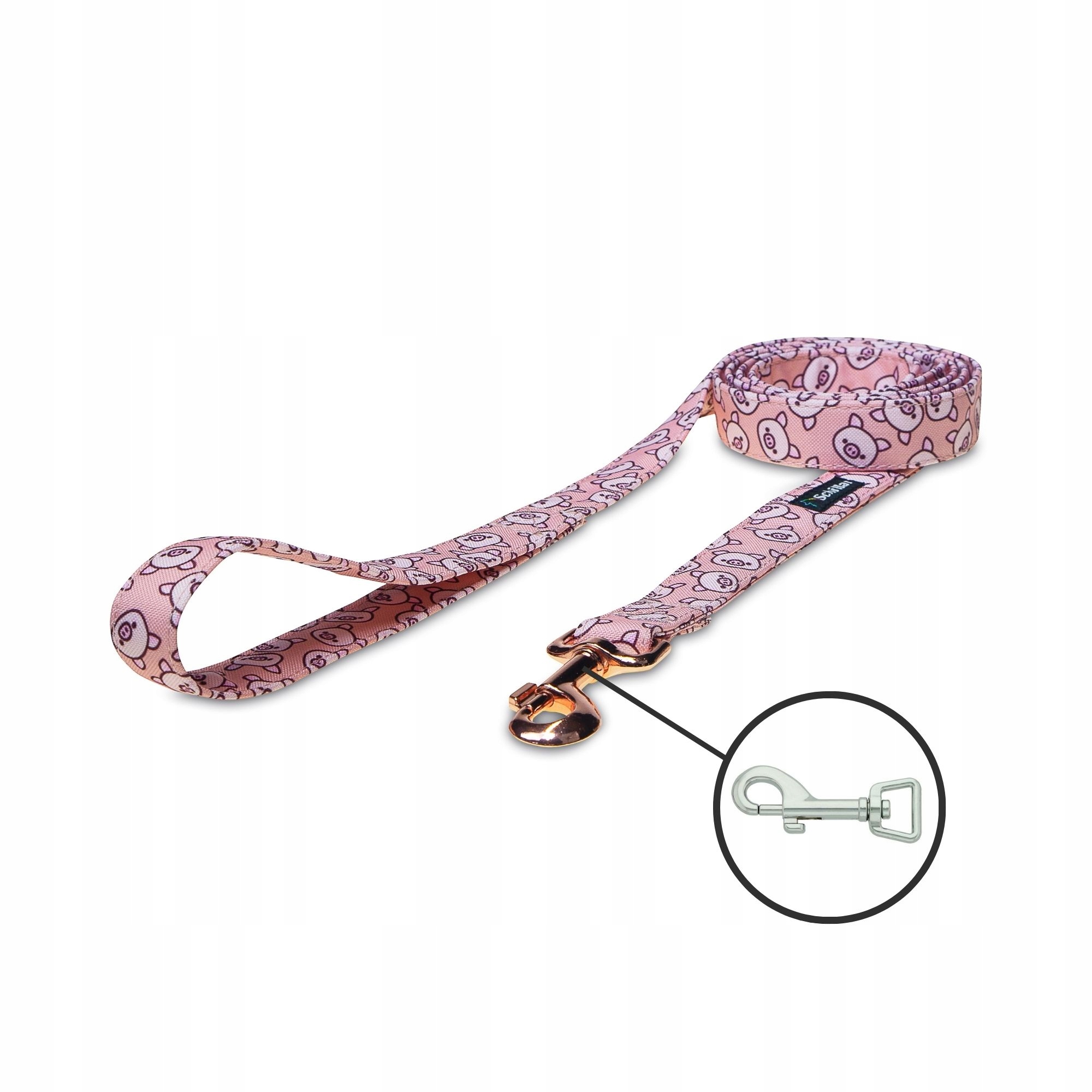 Levně Vodítko pro malého středního psa prasátka růžové 200 cm 20 mm S M