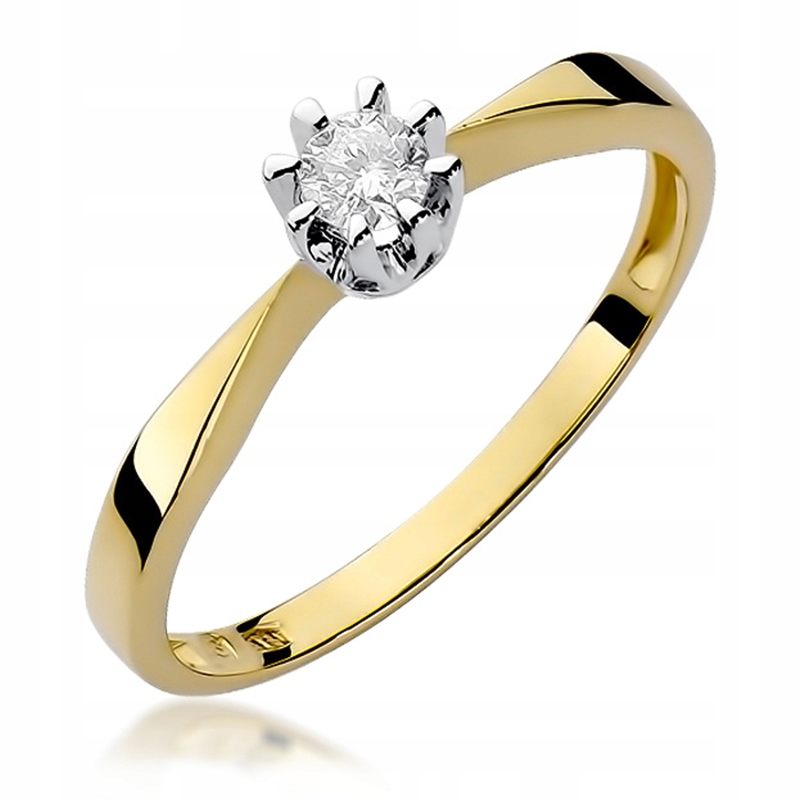 Zlatý Prstýnek s Briliantem 0,15 ct