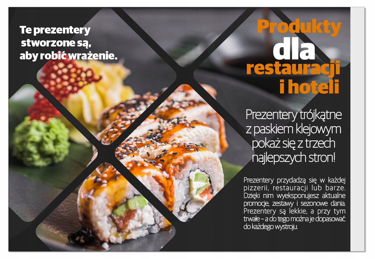 PREZENTER TRÓJKĄTNY MENU STOJAK Marka inna