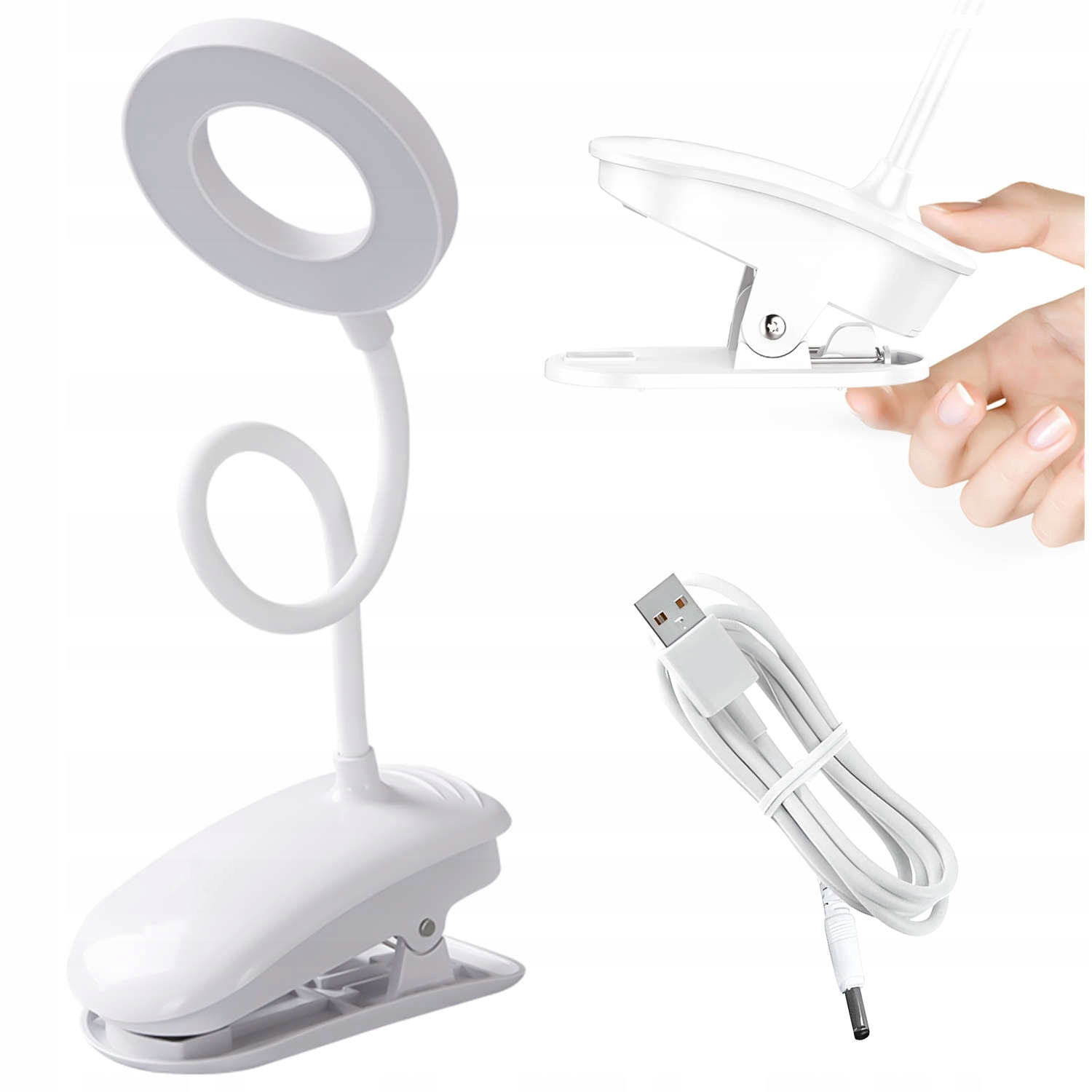 LAMPKA BIURKOWA LED RING ELASTYCZNA LAMPKA DO CZYTANIA LAMPA do łóżka ALOGY