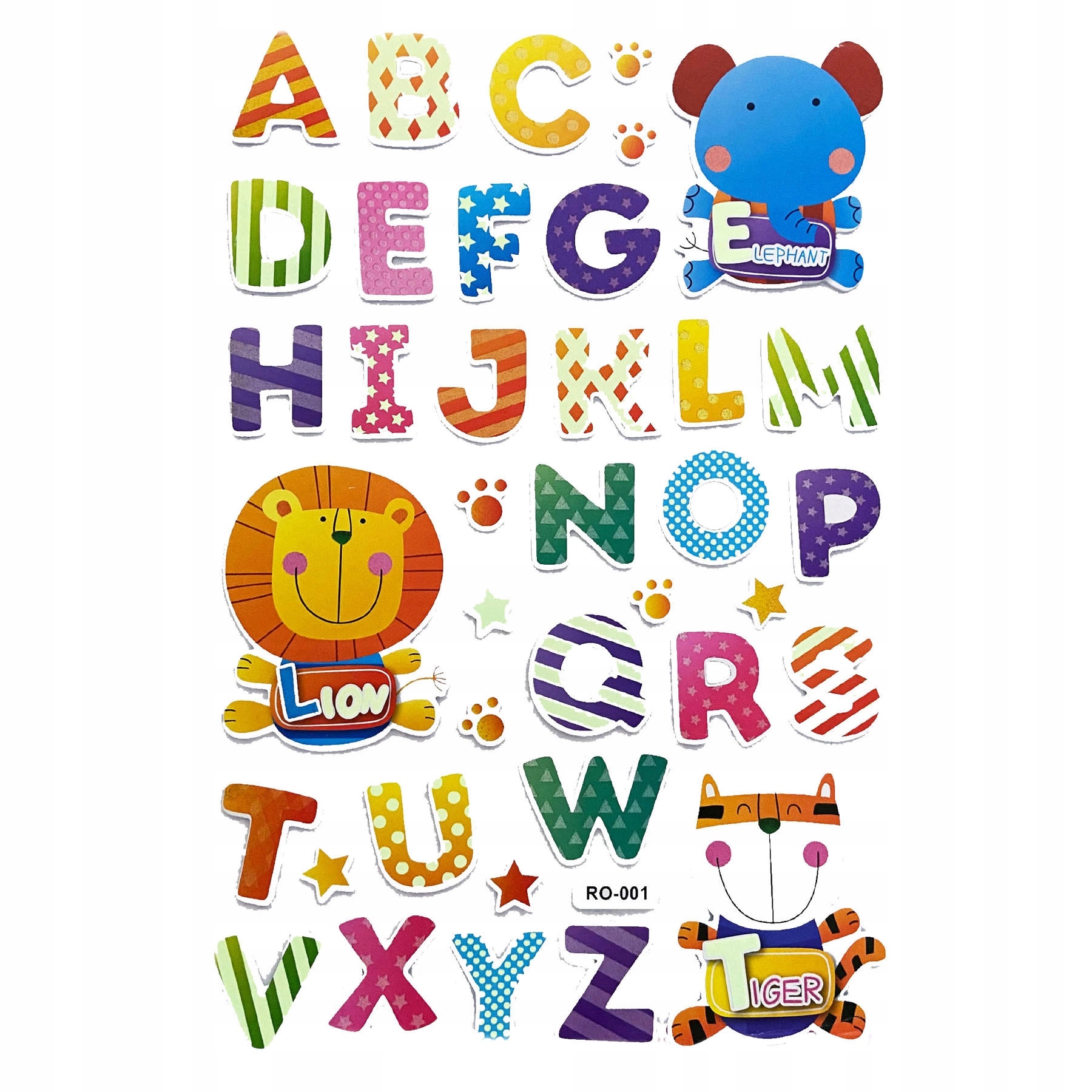 3D FALMATRICA GYEREKEKNEK ÁBÉCÉ ÁLLATOK SZOBA DEKORÁCIÓ FALRA Tematika gyermek