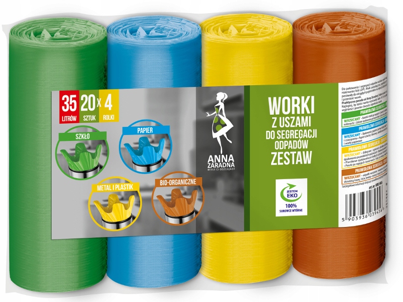 

Az Worki Z Uszami Do Segregacji 60l 4 X16 Sztuk