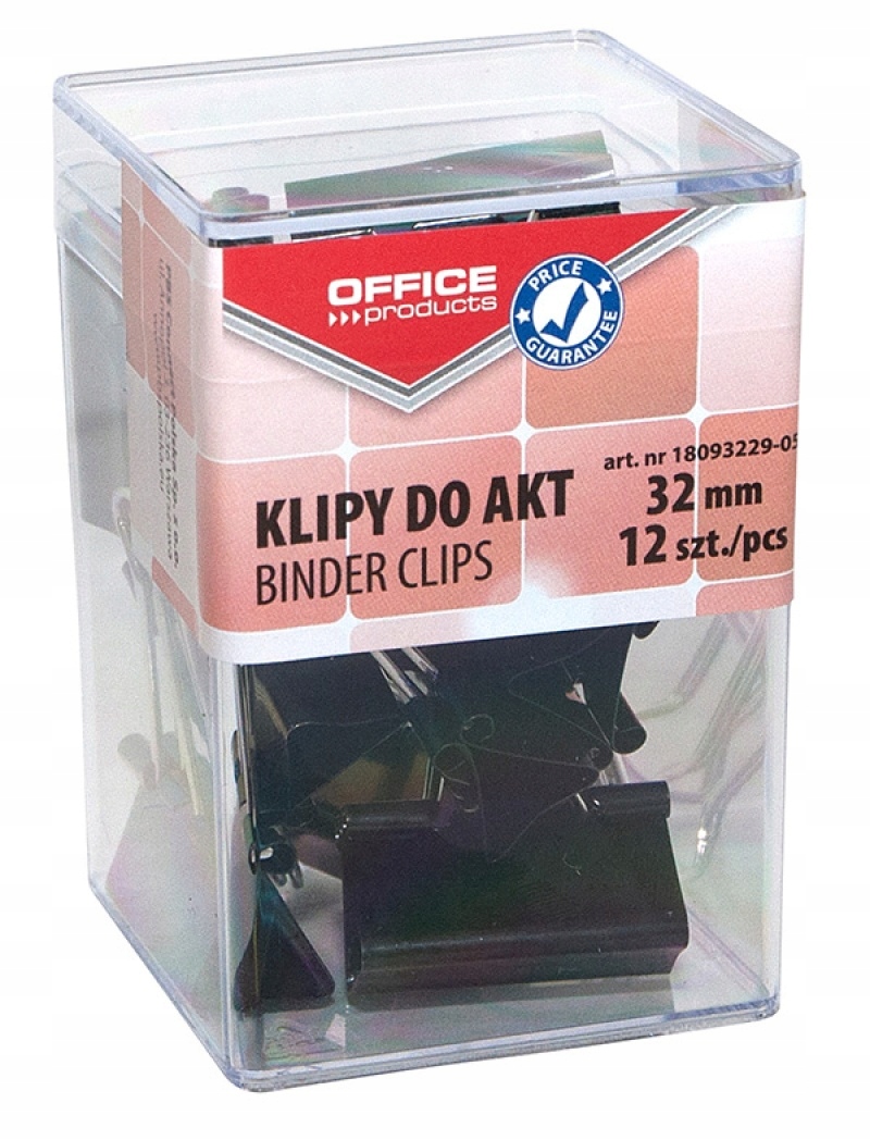 

Klipy do dokumentów 32mm 12szt w pudełku klips