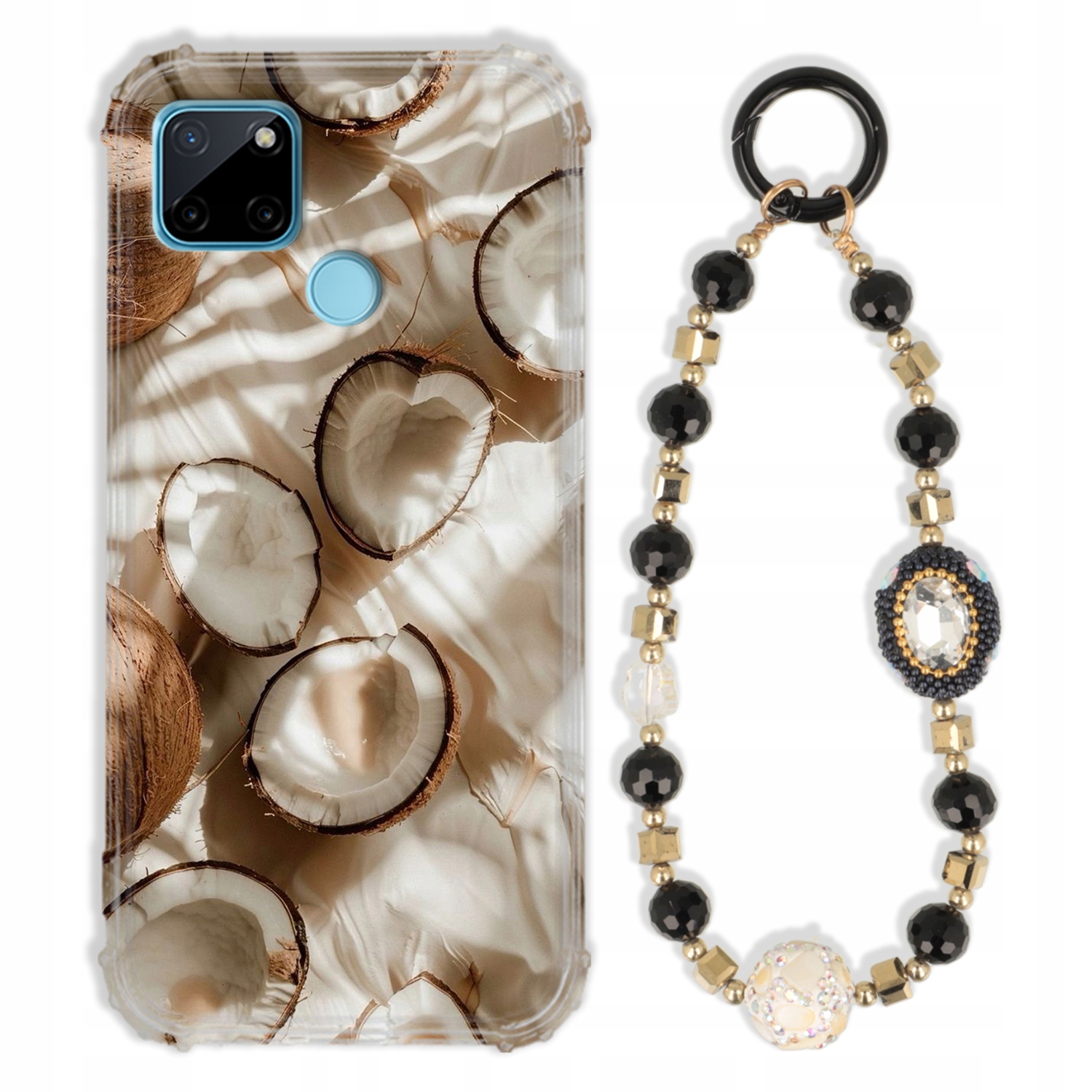 Puzdro Pre Realme C25Y Case Antishock Zirkóny Čierno Zlaté|odolné|pevné