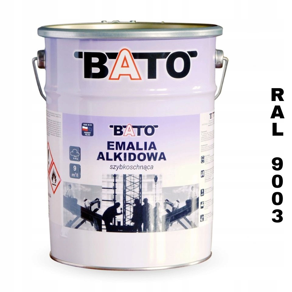 Alkydový smalt barva na kov Bato Ral 9003 rychleschnoucí 5L Bílá