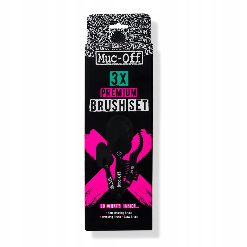 Sada 3 vysoce kvalitních kartáčů na mytí motocyklů Muc-Off