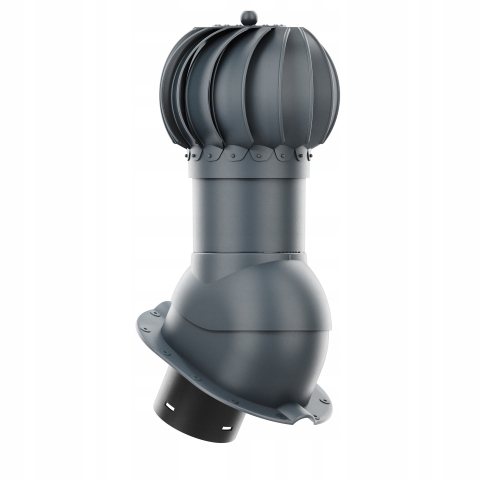 Rotačný krb Rotoline pre plechovú krytinu M fi 150 mm, guľovitý, antracitový