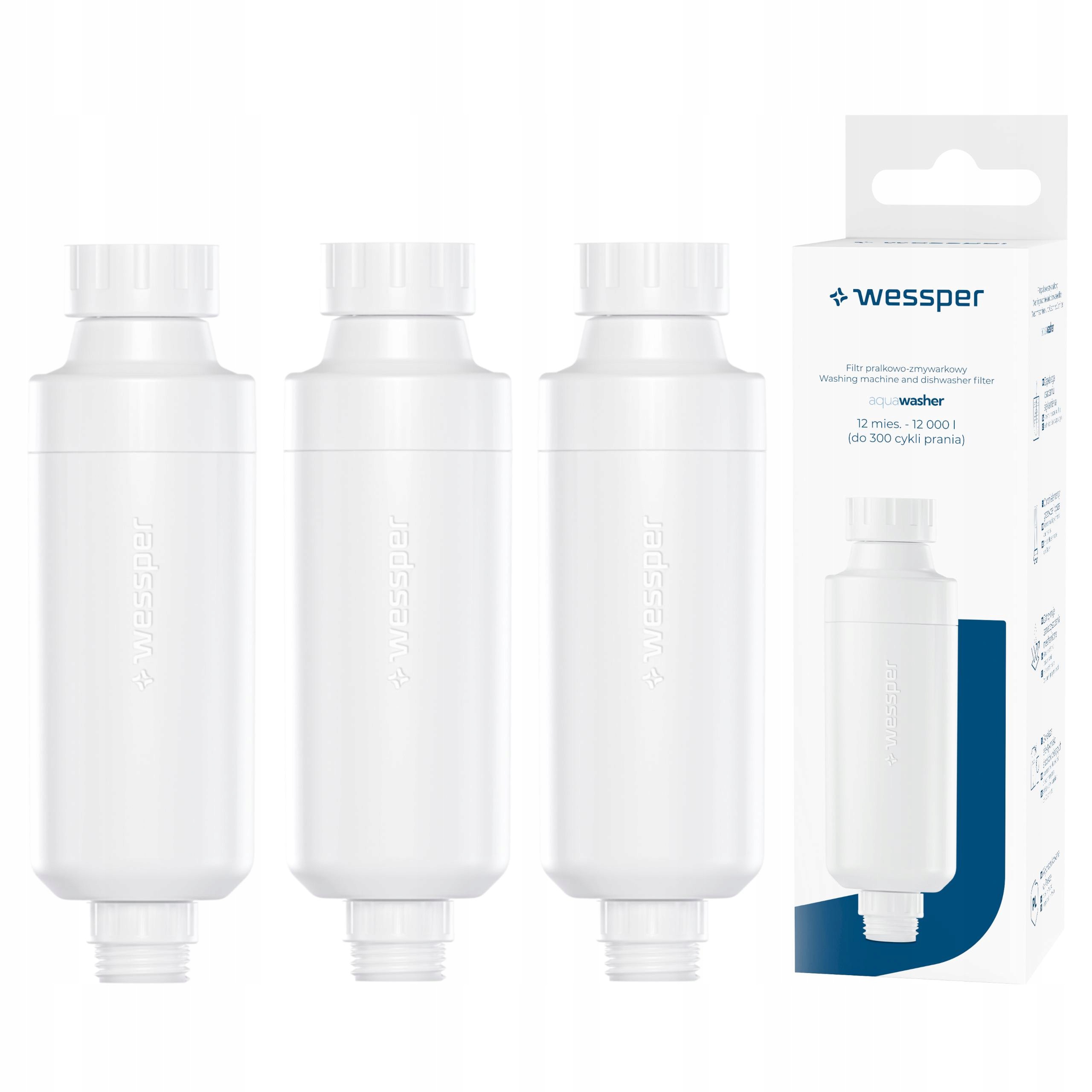 3x Filtr Wessper AquaWasher pro pračku a myčku na vodu 3/4"