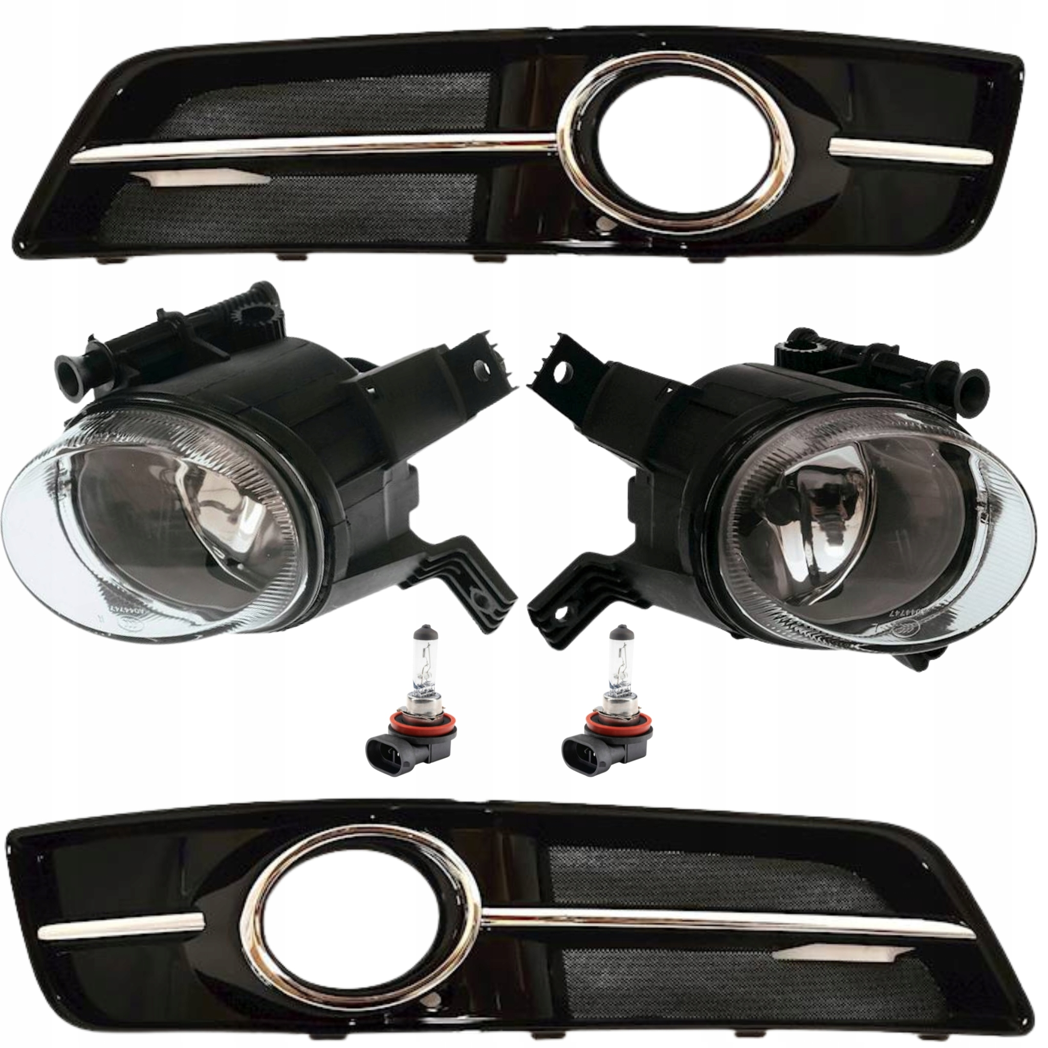 Audi A3 8P 2008-12 Halogenové Mlhové Světlomety+atrapy Černé Chrom P+l