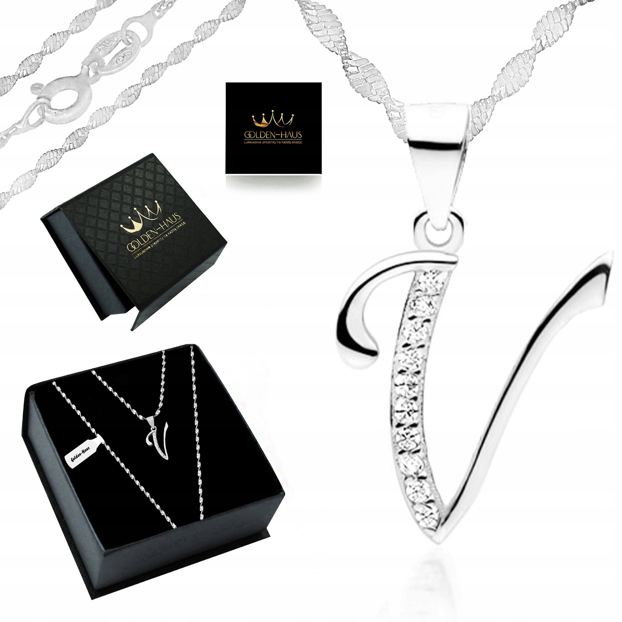 Stříbrný Řetízek Dámský Přívěsek Písmenko V 925 Dárek Ke Křtinám Svatého