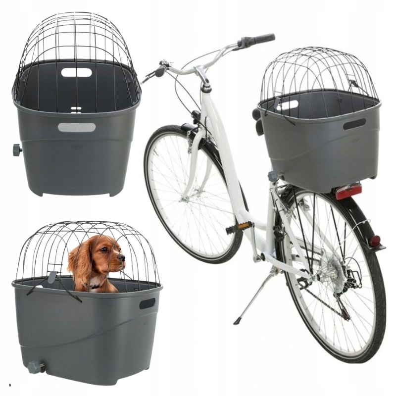 Kosz Transporter Dla Psa Na Rower Szary Fast Lock Uchwyt Uniwersalny