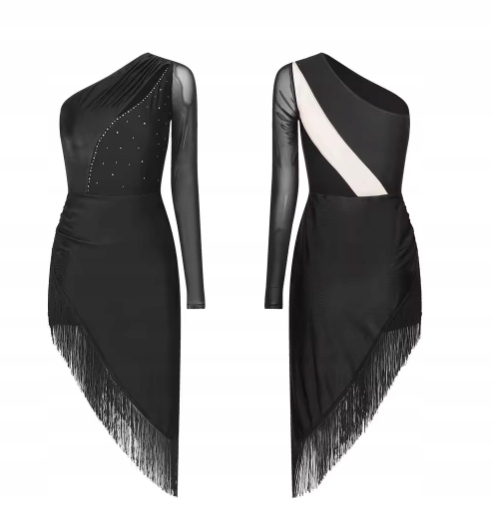 Sukienka Do Tańca Damska Czarna Przylegająca S 2167