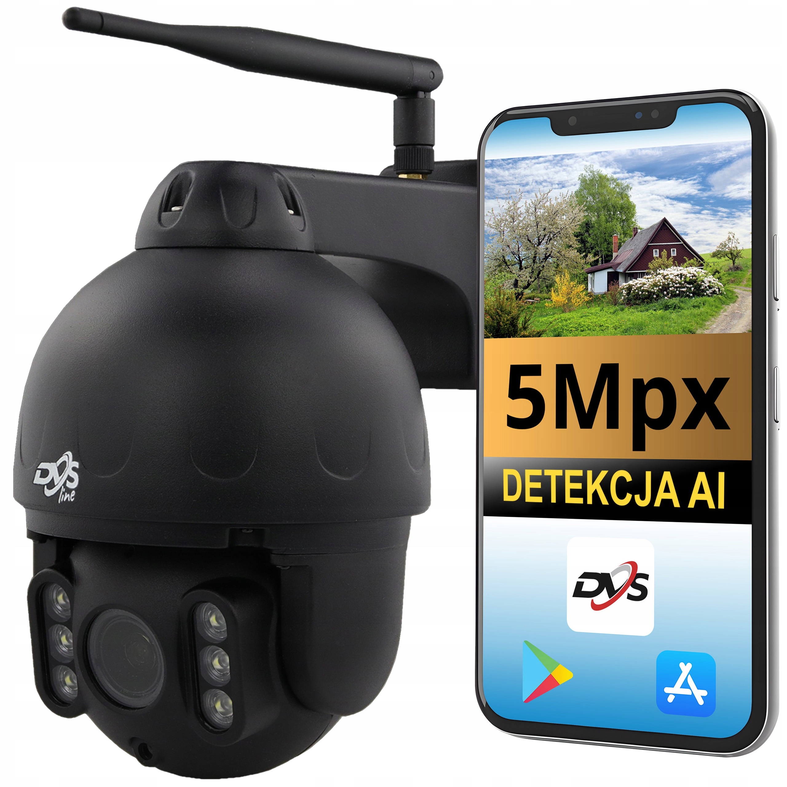 Bezdrôtová Wifi Ip kamera 5MPX audio Detekcia A Sledovanie Človeka Dvs