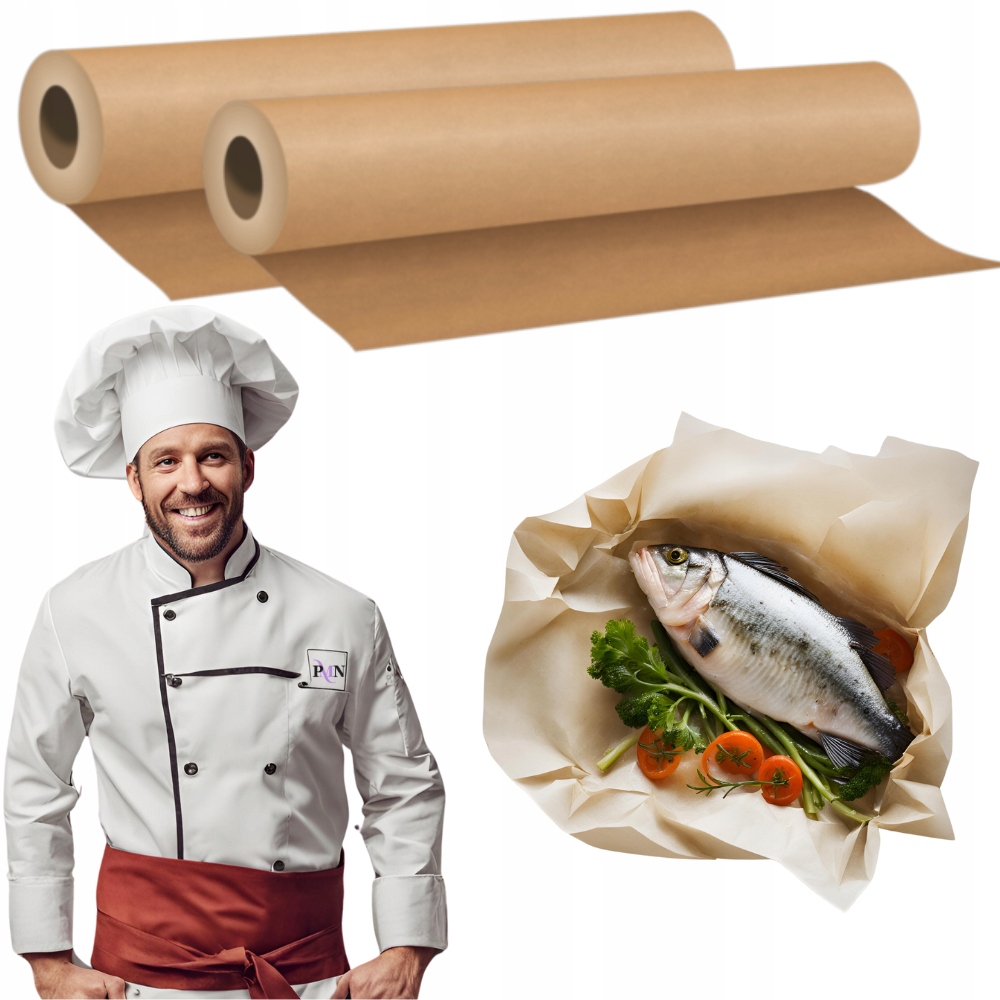 PAPIER DO PIECZENIA BRĄZOWY OBUSTRONNIE SILIKONOWANY ROLKA MOCNY 100M