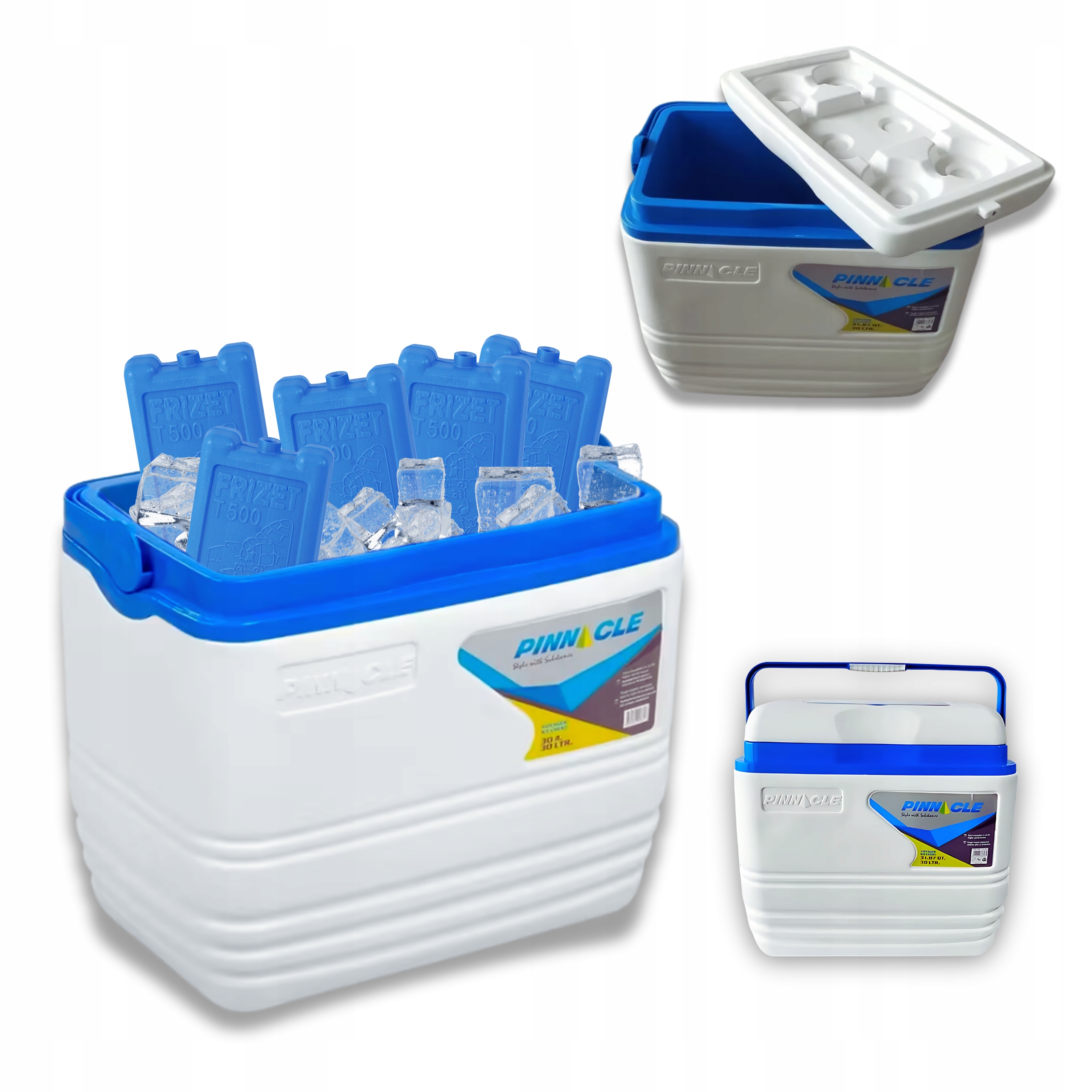 Turistická lednička 30 l Bílá Pinnacle Voyager 5 mrazicích vložek 500 ml